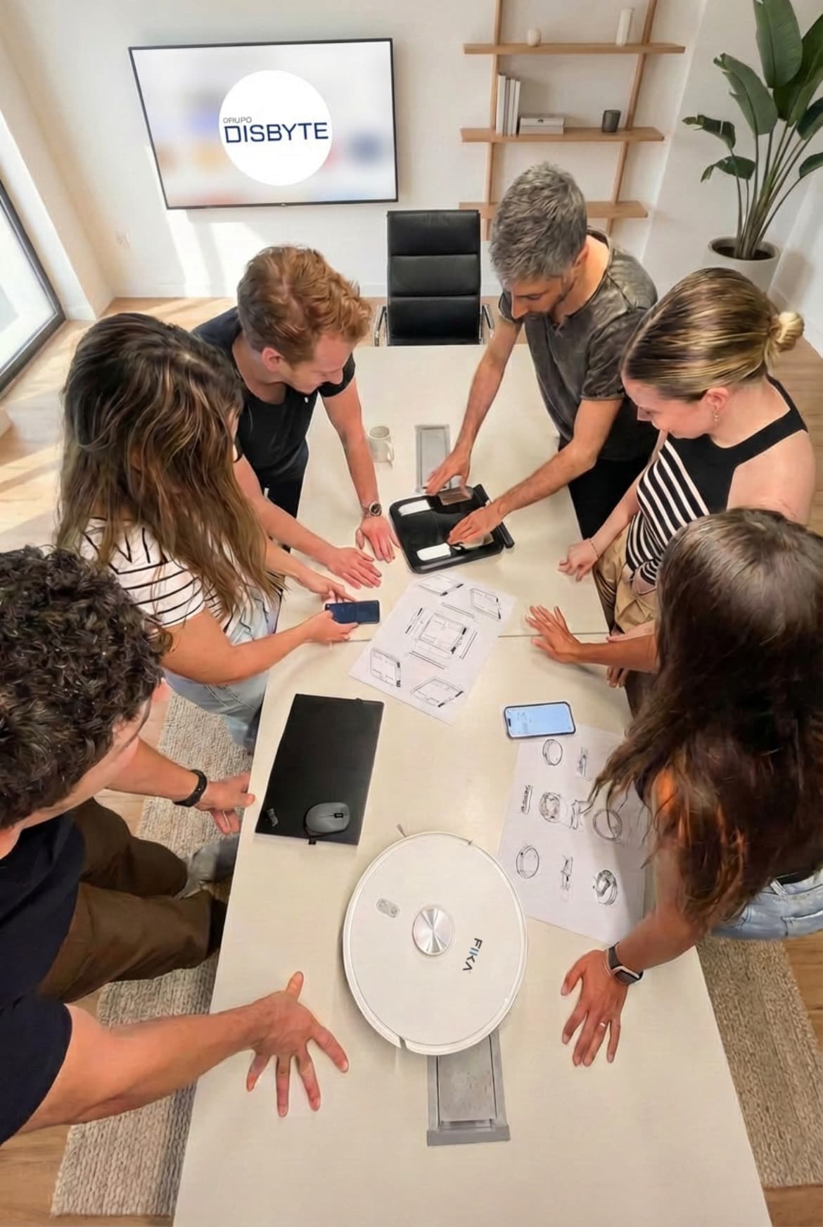 Equipo de Grupo Disbyte trabajando en innovación y desarrollo de productos